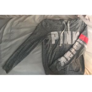 Pink vs gray zip up hoodie jacket